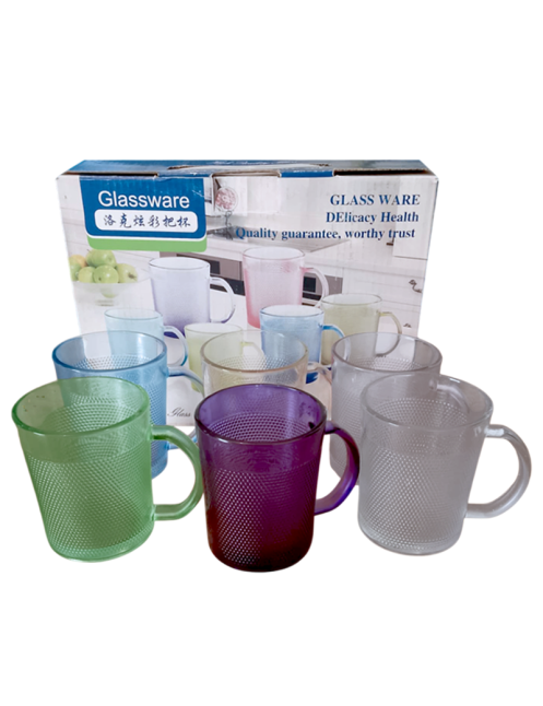 6 Tasses En Verre Avec Anse